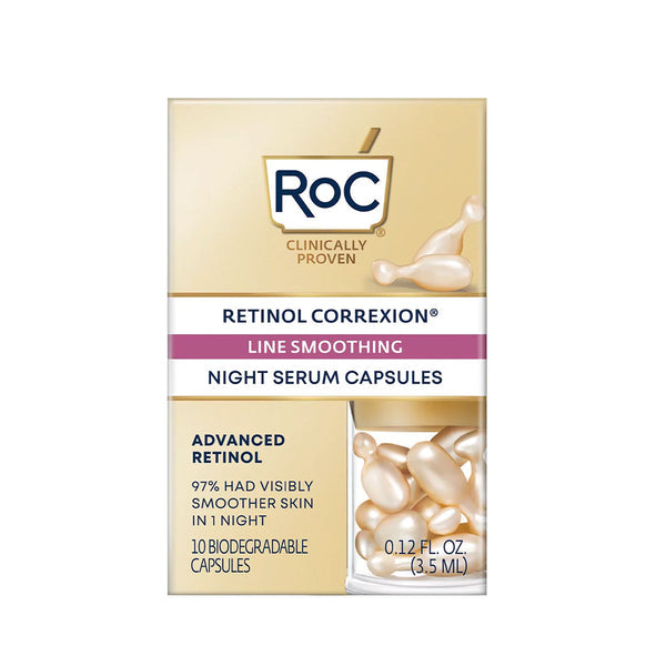 RoC, Retinol Correxion, Line Smoothing Night Serum Capsules, 30 Biodegradable Capsules